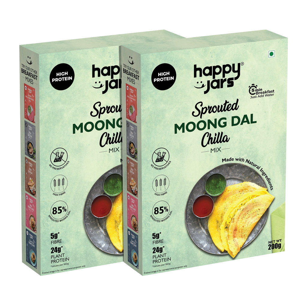 Image showing two pack saver combo of happy jars moong dal chilla mix