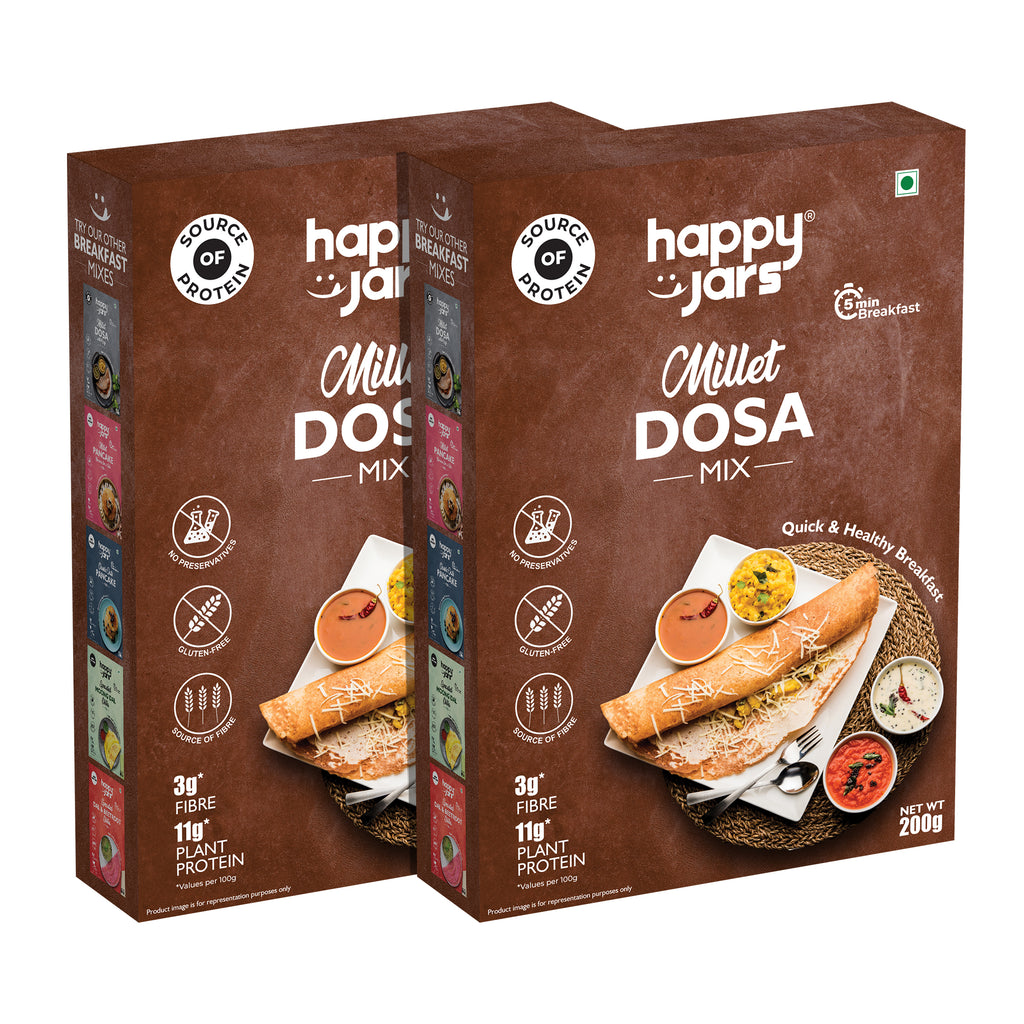 Image showing two pack saver combo of happy jars millet dosa mix